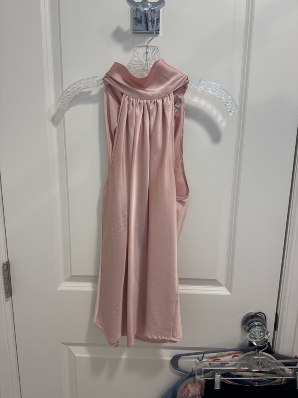 bishop + young Blush Satin Sleeveless High-Neck Top